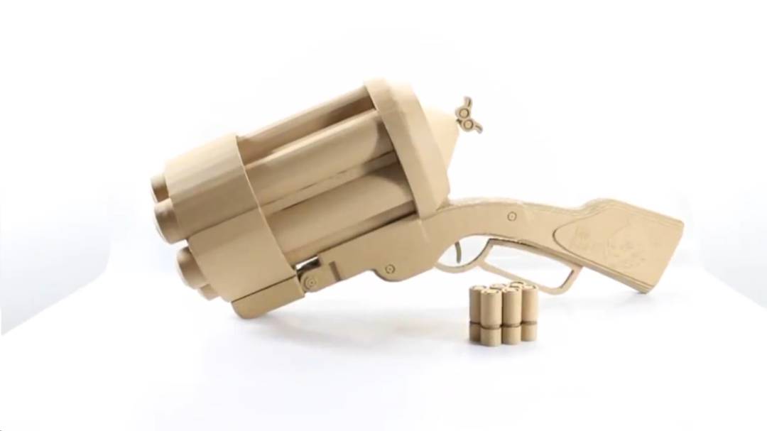 如何制作纸板枪超级炫酷的手持迫击炮纸板枪wgog926 (17)