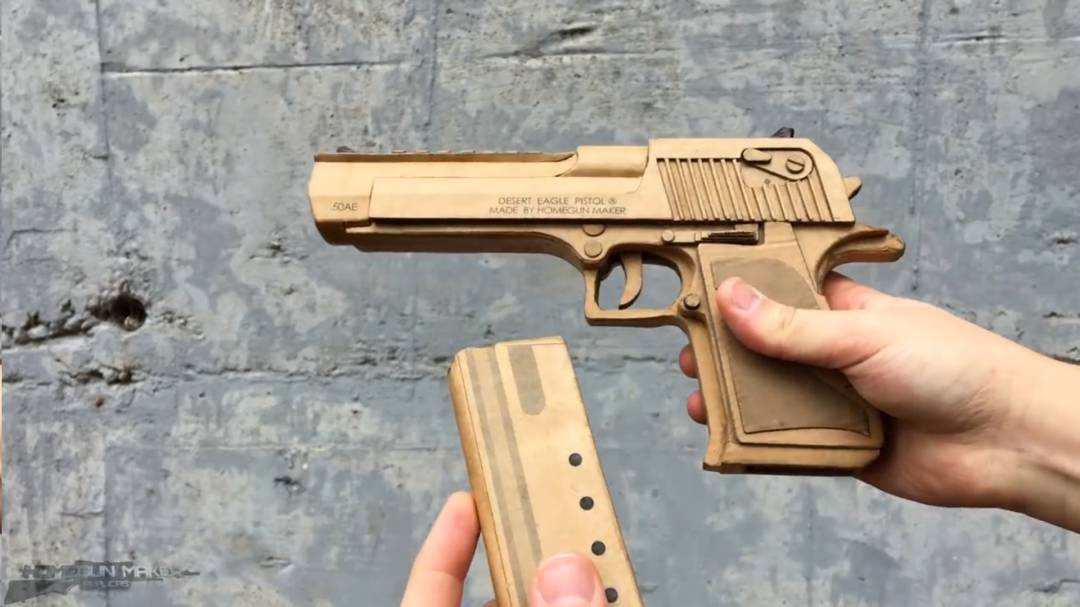 用纸板制作及其精致的自动手枪wgog924 (12)